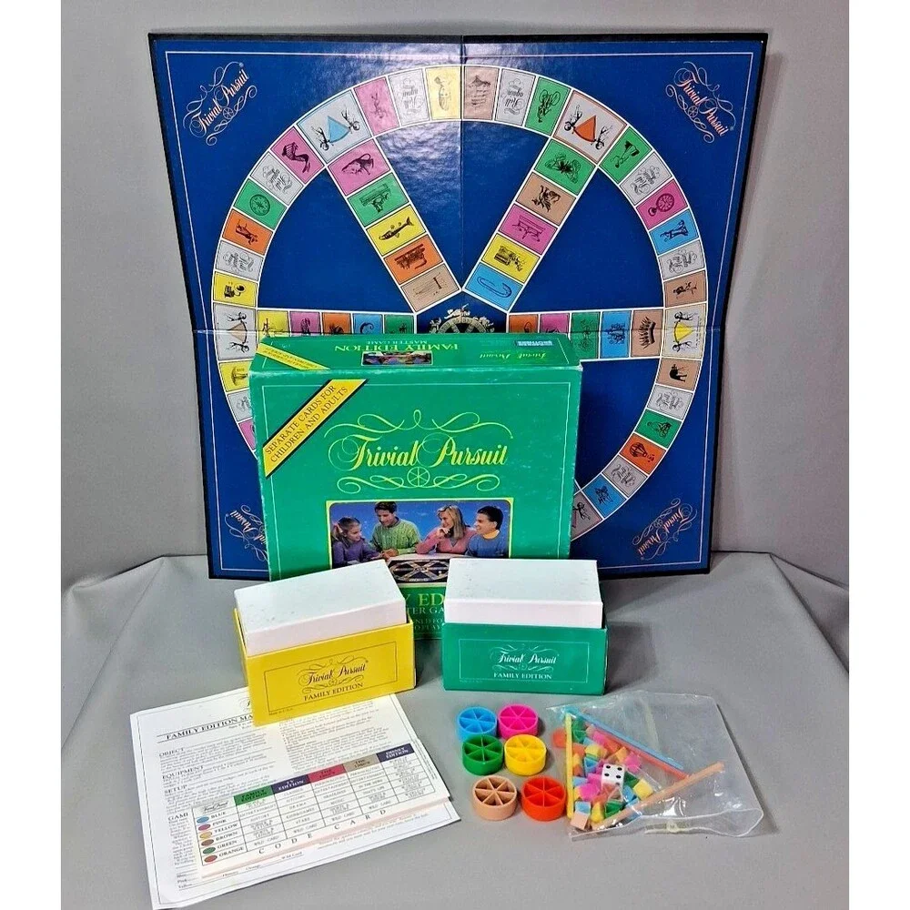 Vtg‎ 1992 Trivial Pursuit Family Edition Complete Master Set Retro Kids & Adults